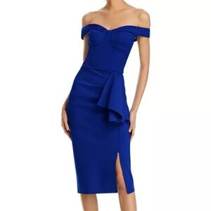 New Chiara Boni La Petite Robe Madama Off-the-Shoulder Bustier Dress Size 4